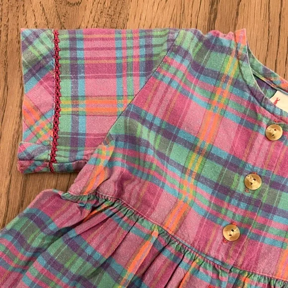 Vintage Hanna Andersson: Plaid Cotton Dress & Bloomers Set: Size 80cm 18-24m - Picture 3 of 11